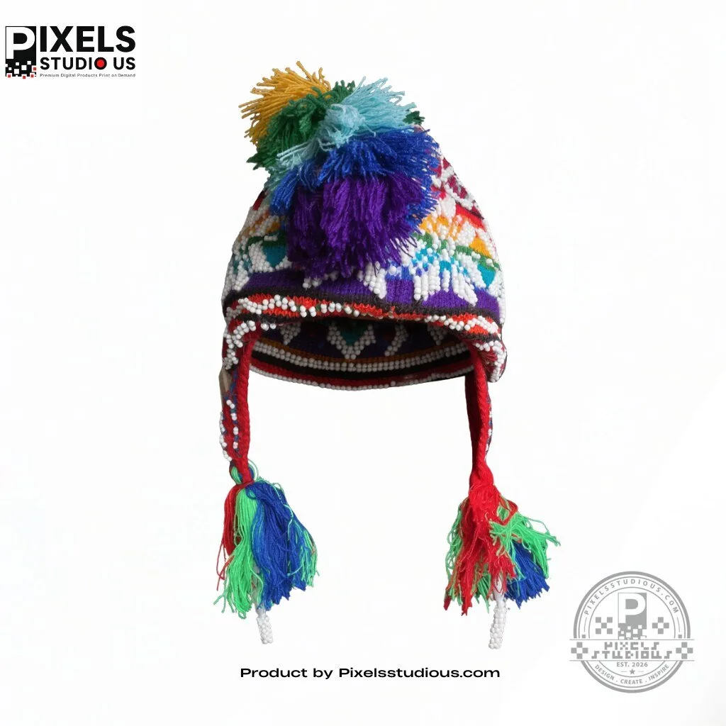 BTS RM Peruvian Beaded Chullo Hat 6 BTS RM Peruvian Beaded Chullo Hat 3D shirt or sports jersey with all-over print design