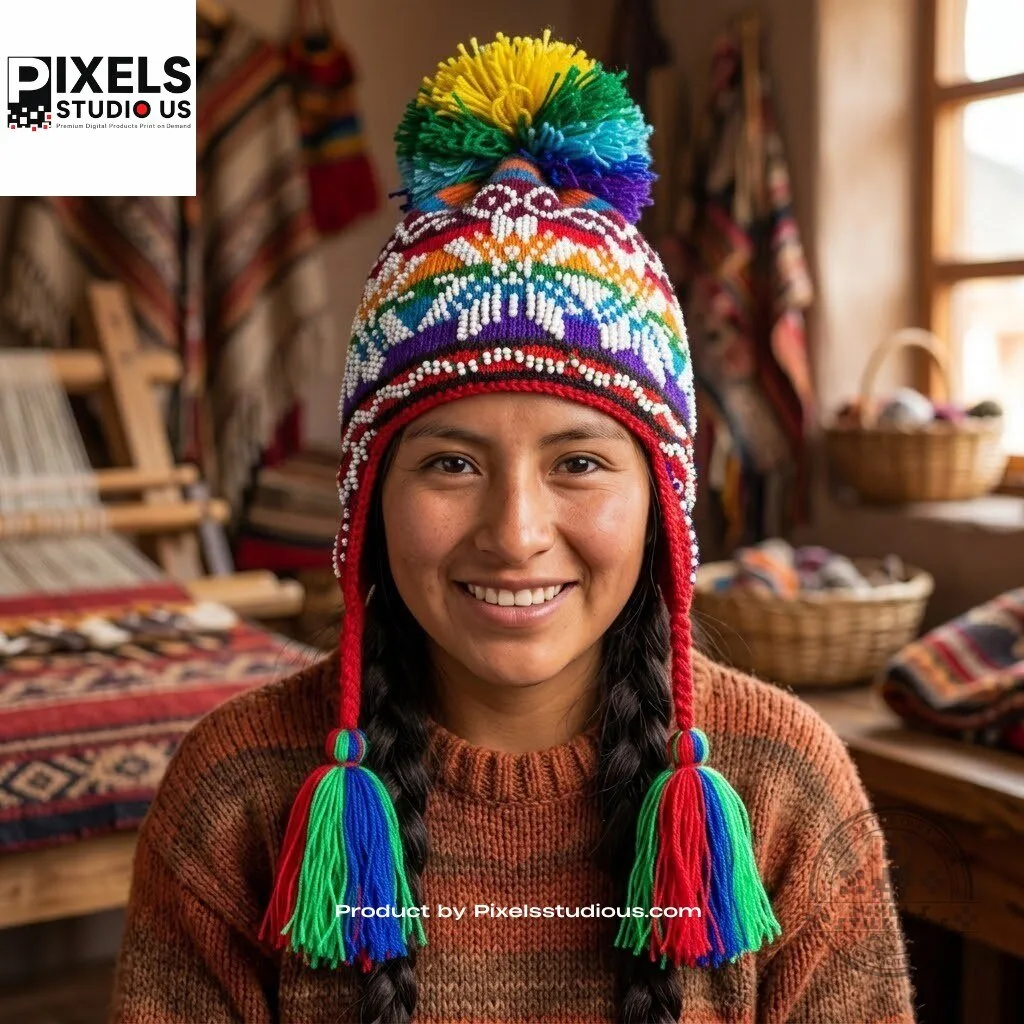 BTS RM Peruvian Beaded Chullo Hat 9 BTS RM Peruvian Beaded Chullo Hat 3D shirt or sports jersey with all-over print design