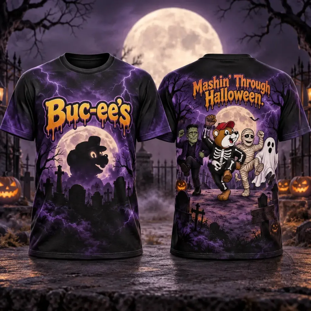 Buc-ee's Halloween Party Shirt, Mashin' Through Halloween Purple T-Shirt 46 Buc-ee's Halloween Party Shirt, Mashin' Through Halloween Purple T-Shirt