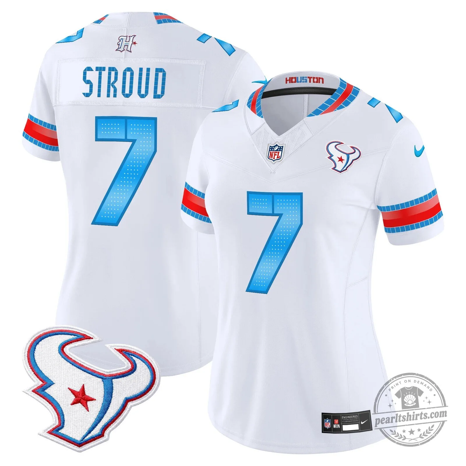 Houston Texans CJ Stroud Women's White Game Day Football Jersey