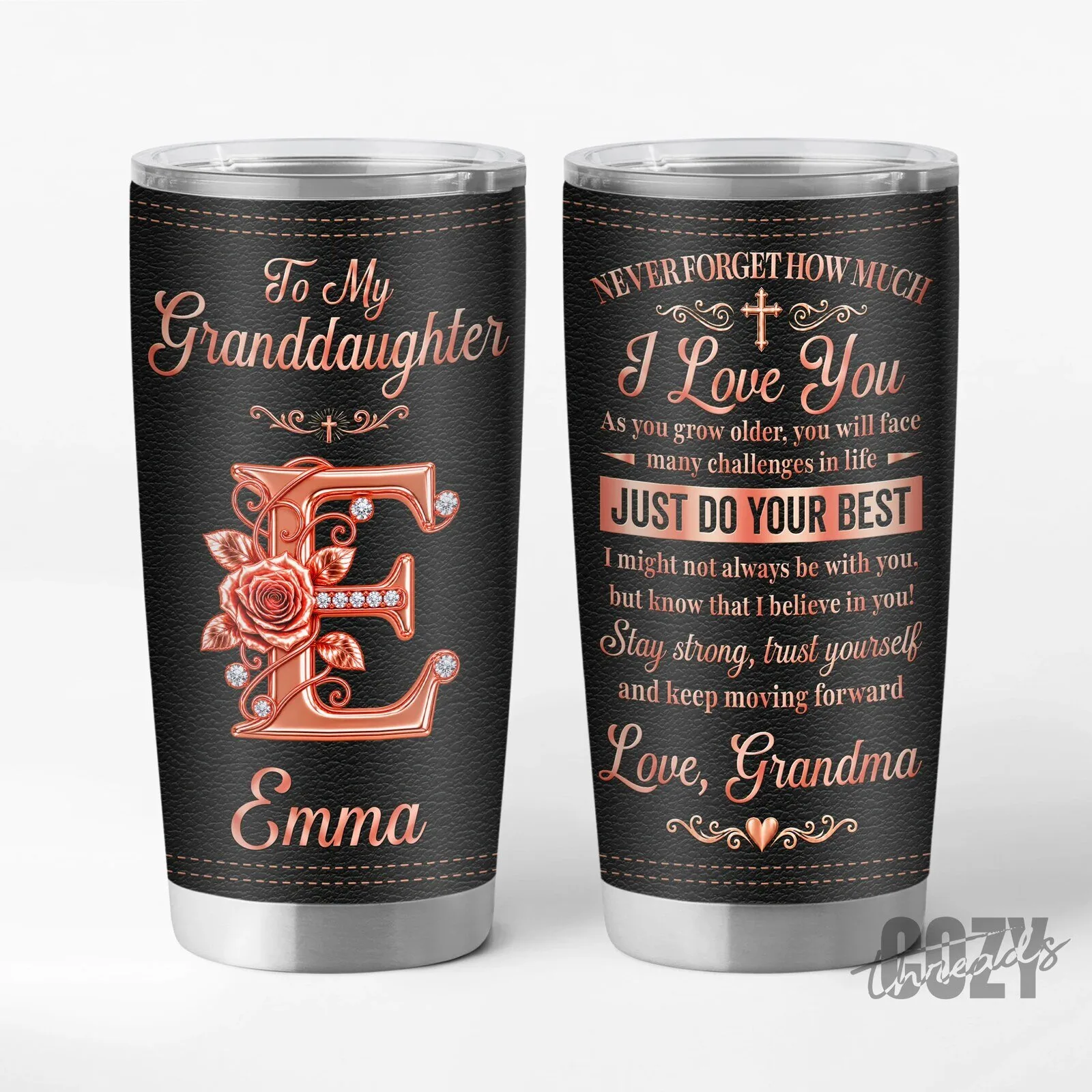 Personalized Granddaughter Tumbler from Grandma, Never Forget How Much I Love You Gift 3 Personalized Granddaughter Tumbler from Grandma, Never Forget How Much I Love You Gift