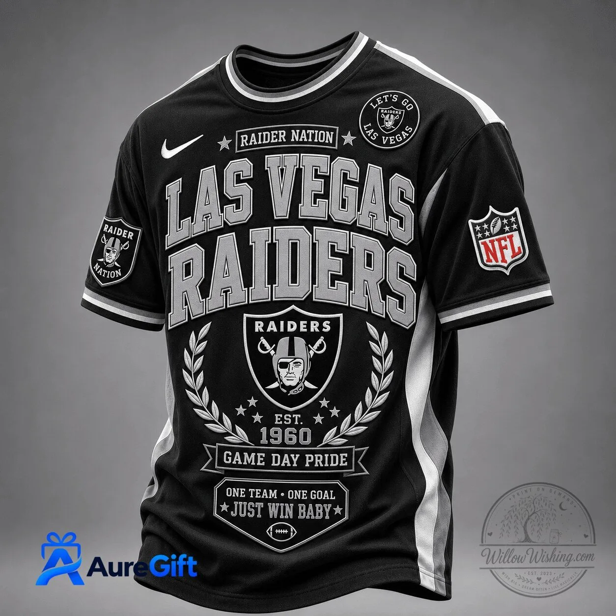 Las Vegas Raiders NFL Football Team Black Classic Game Day Fan Jersey 2 Las Vegas Raiders NFL Football Team Black Classic Game Day Fan Jersey