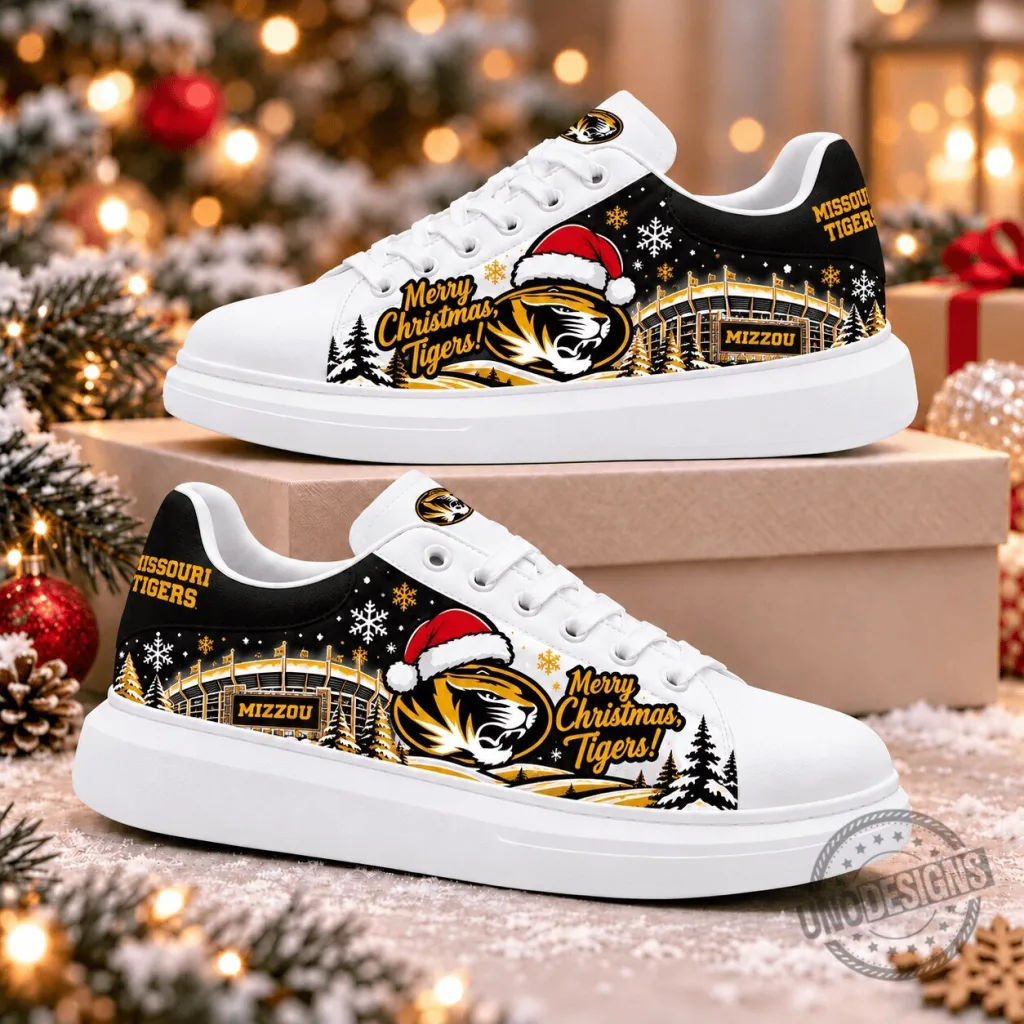 Missouri Tigers Merry Christmas Football Fan Shoes - Holiday Season Sneakers Missouri Tigers Merry Christmas Football Fan Shoes - Holiday Season Sneakers