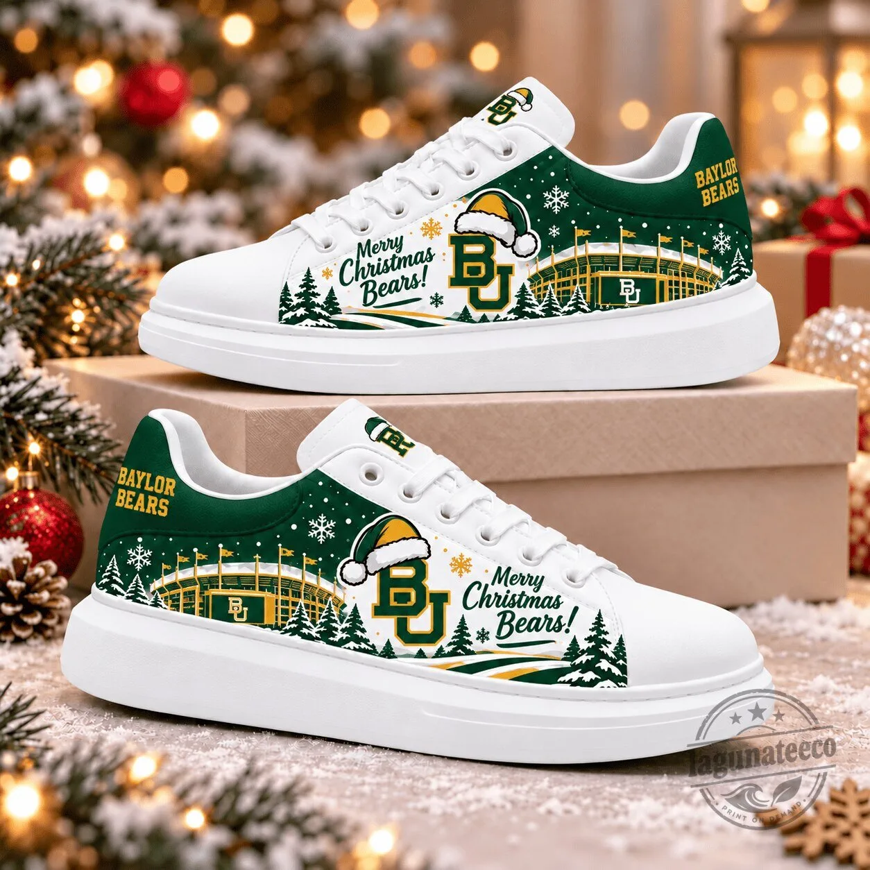 Baylor Bears Merry Christmas Holiday Fan Shoes