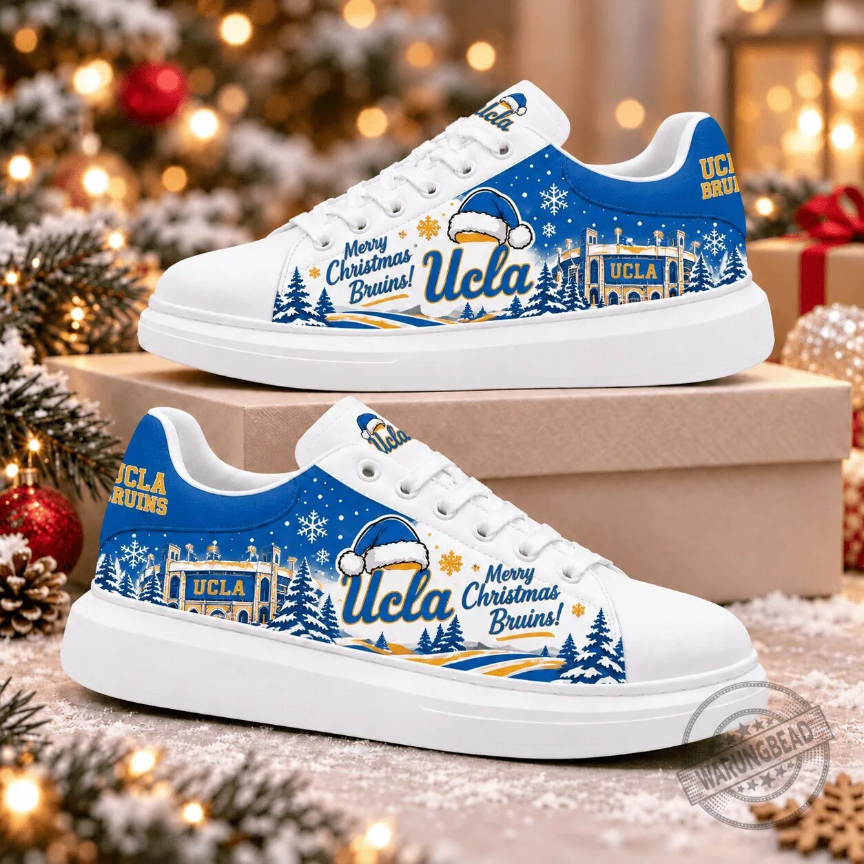 UCLA Bruins Merry Christmas Holiday Fan Shoes for University of California Los Angeles 1 UCLA Bruins Merry Christmas Holiday Fan Shoes for University of California Los Angeles