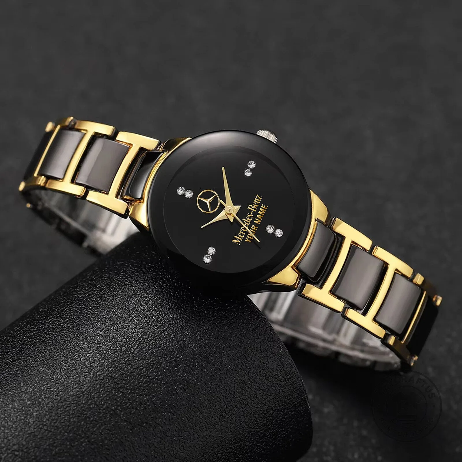 Mercedes-Benz Custom Name Couple Quartz Watch Set, Personalized Gold and Black Wristwatch 11 Mercedes-Benz Custom Name Couple Quartz Watch Set, Personalized Gold and Black Wristwatch