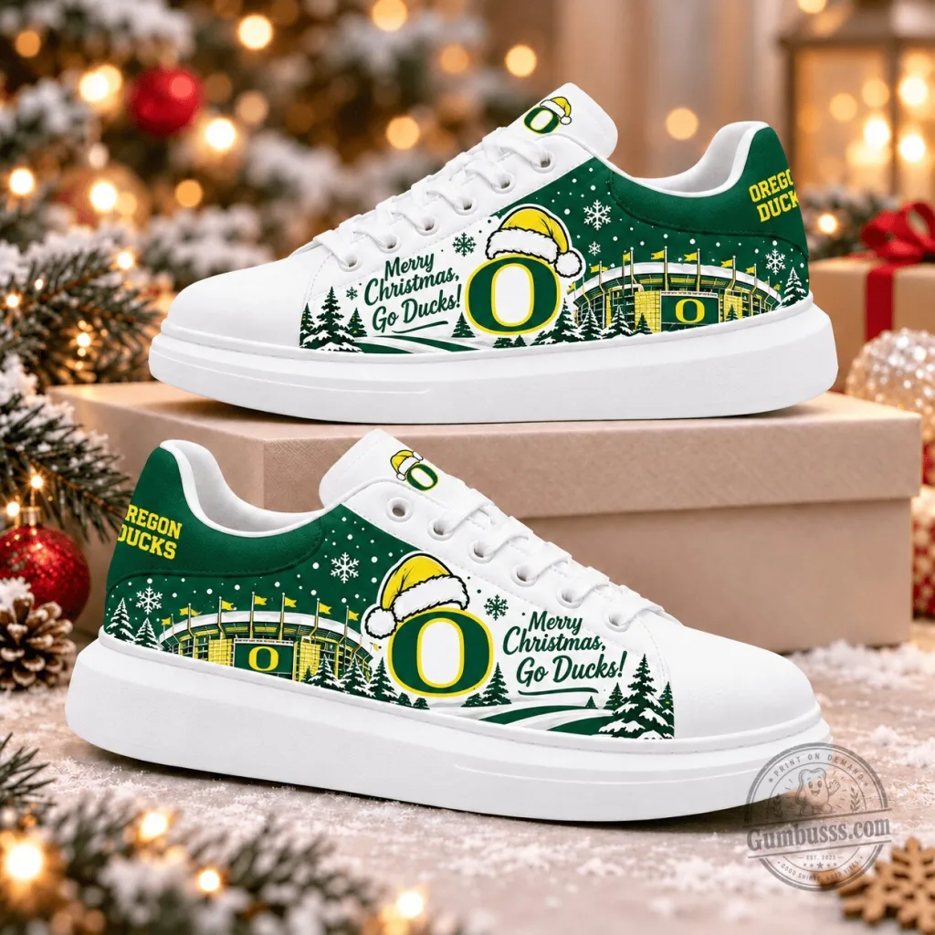 Oregon Ducks Merry Christmas Football Fan Shoes Oregon Ducks Merry Christmas Football Fan Shoes