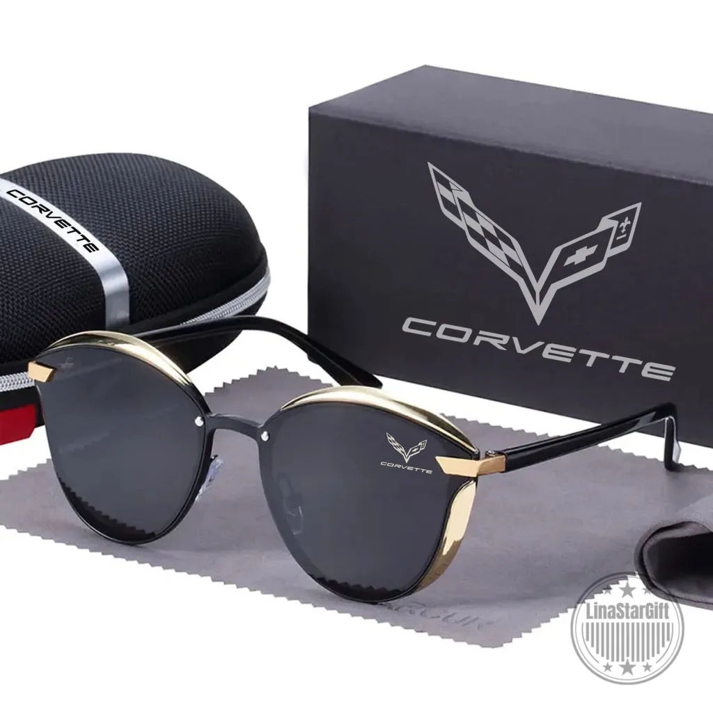 Corvette Cat Eye Polarized Women's Sunglasses with Gold Trim Corvette Cat Eye Polarized Women's Sunglasses with Gold Trim