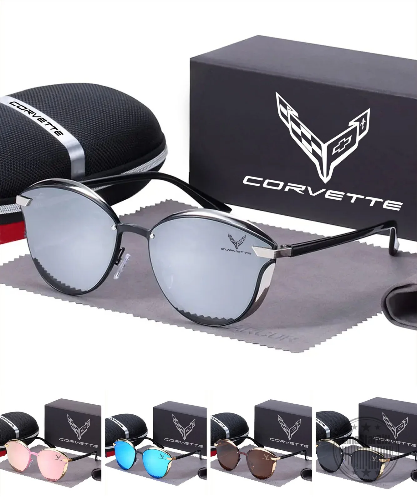 Corvette Cat Eye Polarized Women's Sunglasses with Gold Trim 9 Corvette Cat Eye Polarized Women