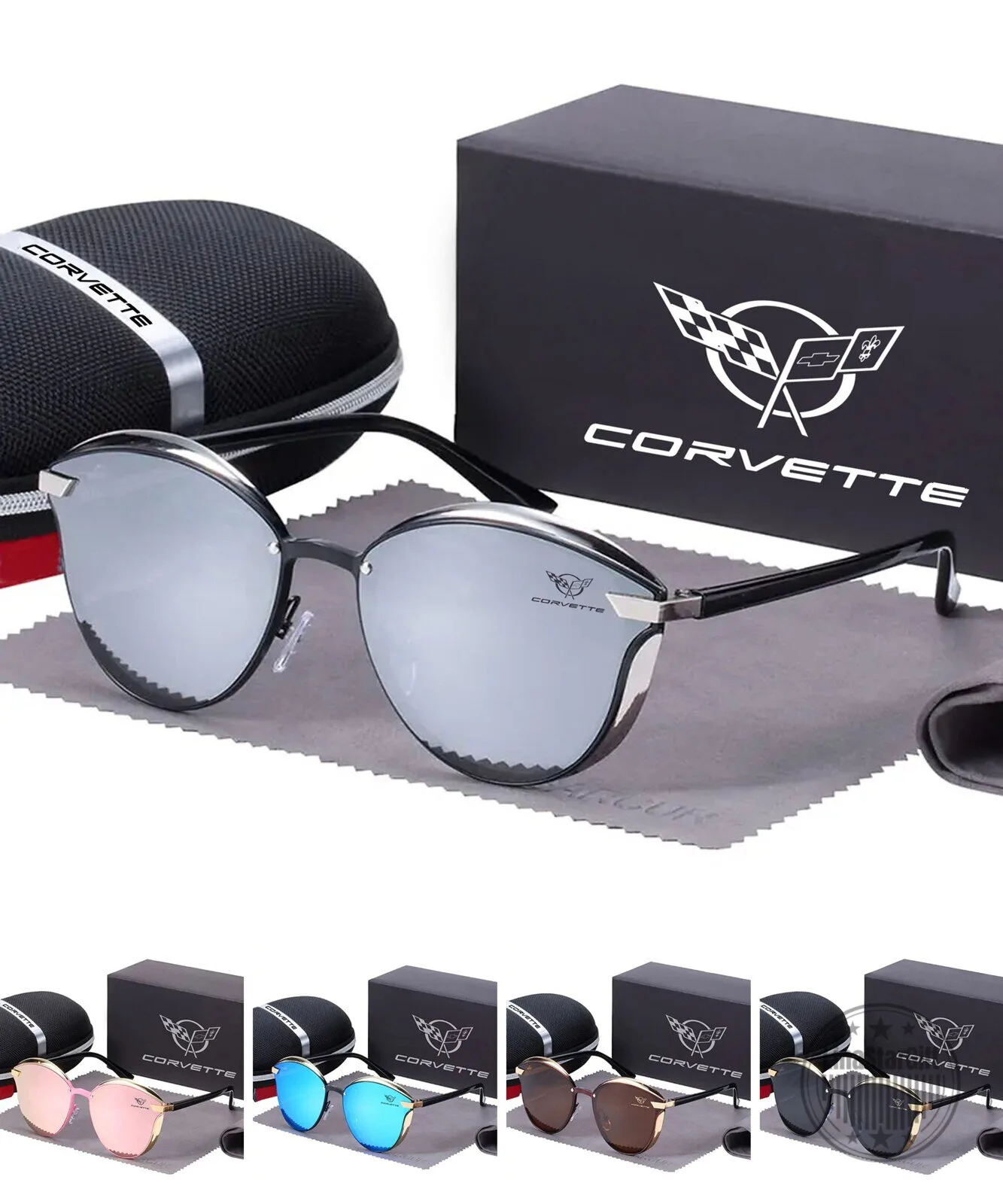 Corvette Cat Eye Polarized Women's Sunglasses with Gold Trim 10 Corvette Cat Eye Polarized Women