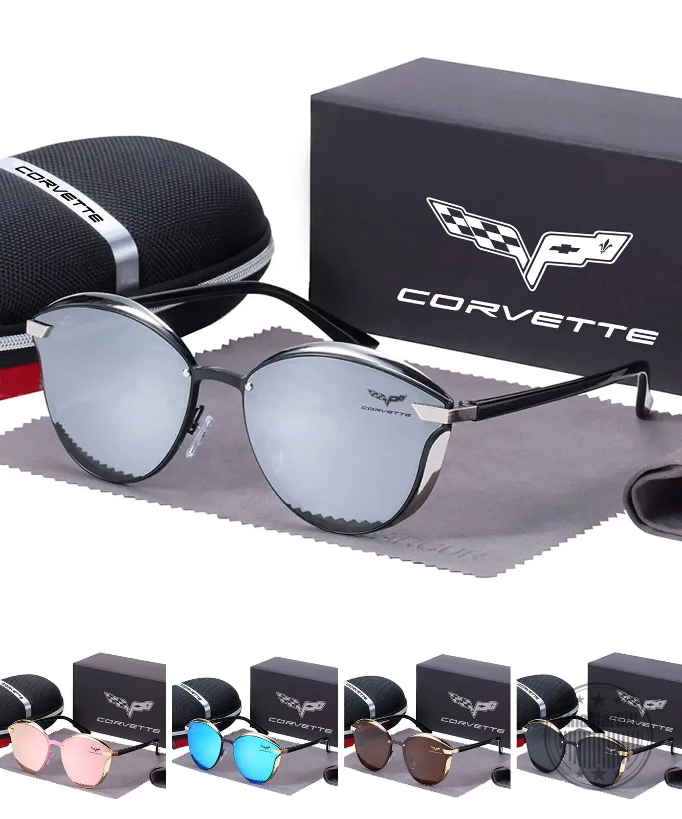 Corvette Cat Eye Polarized Women's Sunglasses with Gold Trim 11 Corvette Cat Eye Polarized Women