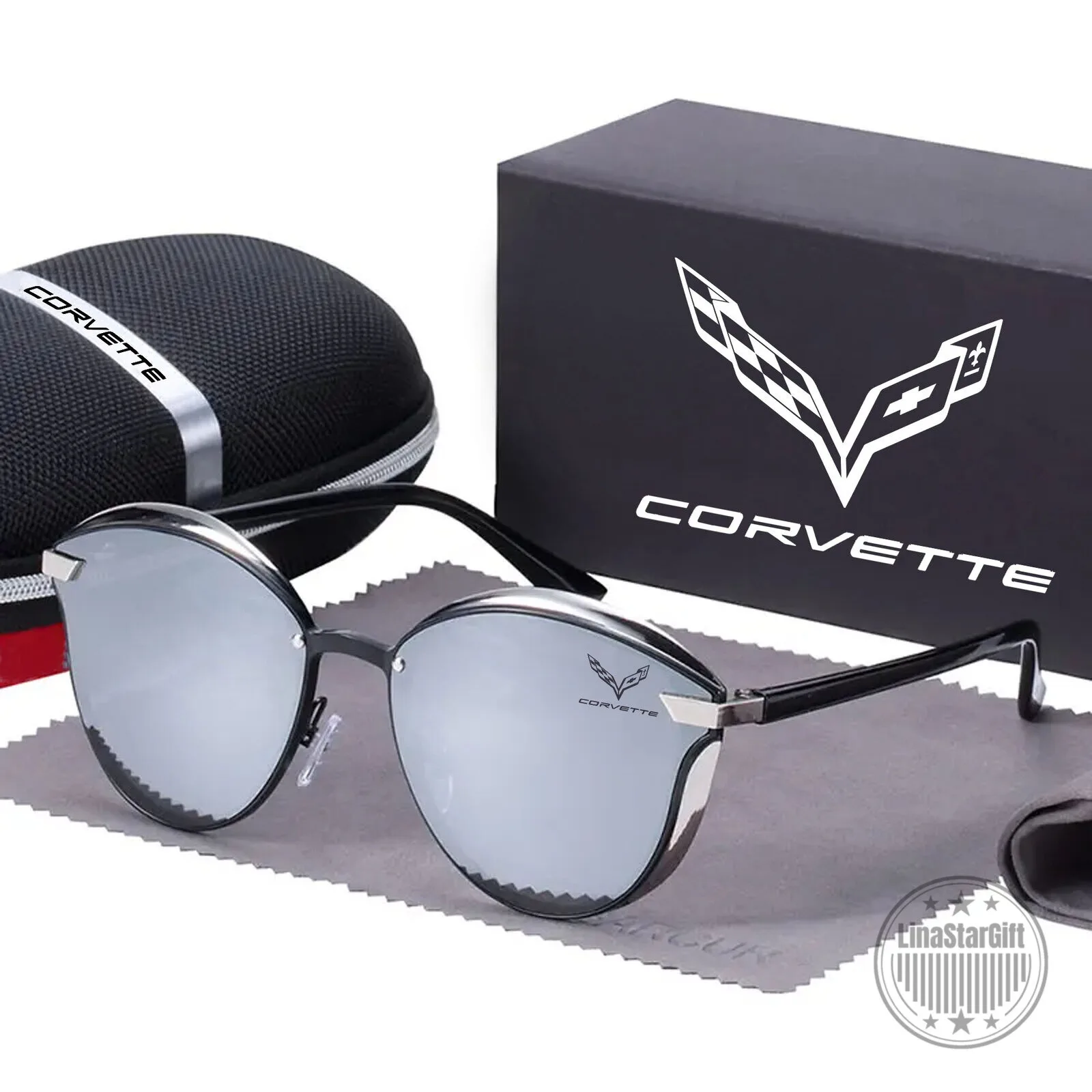Corvette Cat Eye Polarized Women's Sunglasses with Gold Trim 12 Corvette Cat Eye Polarized Women