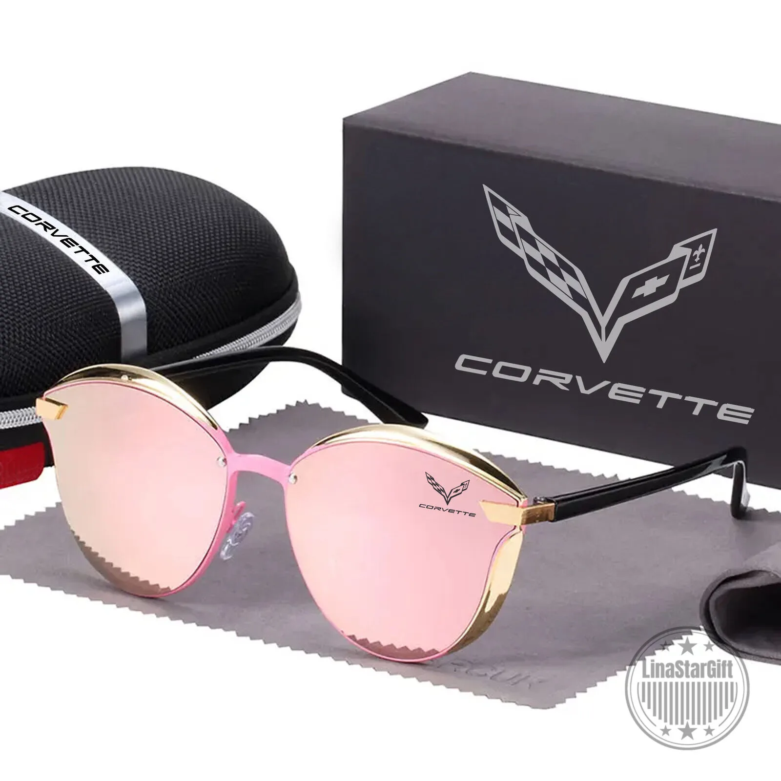 Corvette Cat Eye Polarized Women's Sunglasses with Gold Trim 13 Corvette Cat Eye Polarized Women