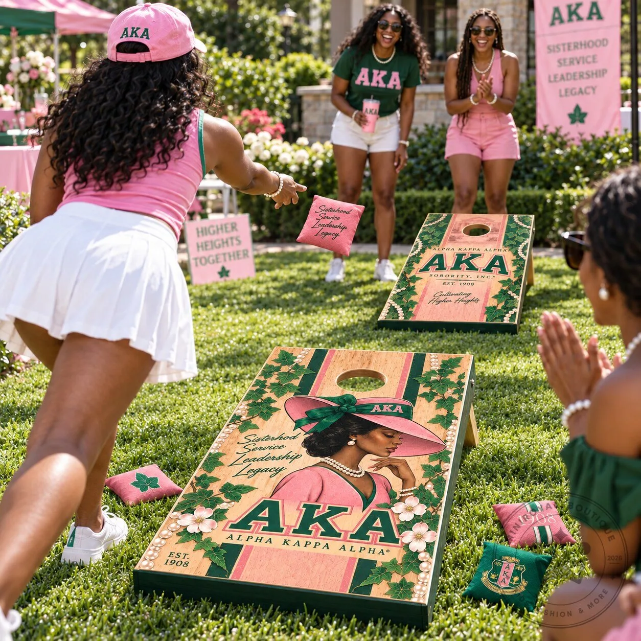 Alpha Kappa Alpha Sorority Cornhole Game Set