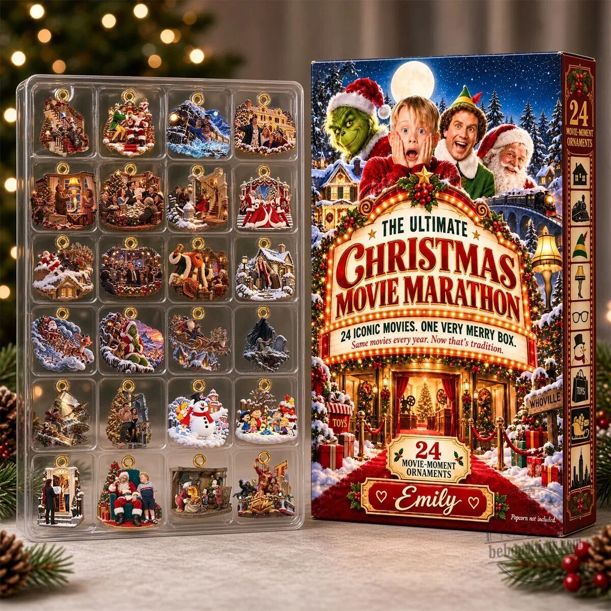 Ultimate Christmas Movie Marathon 24 Iconic Movies Ornament Set