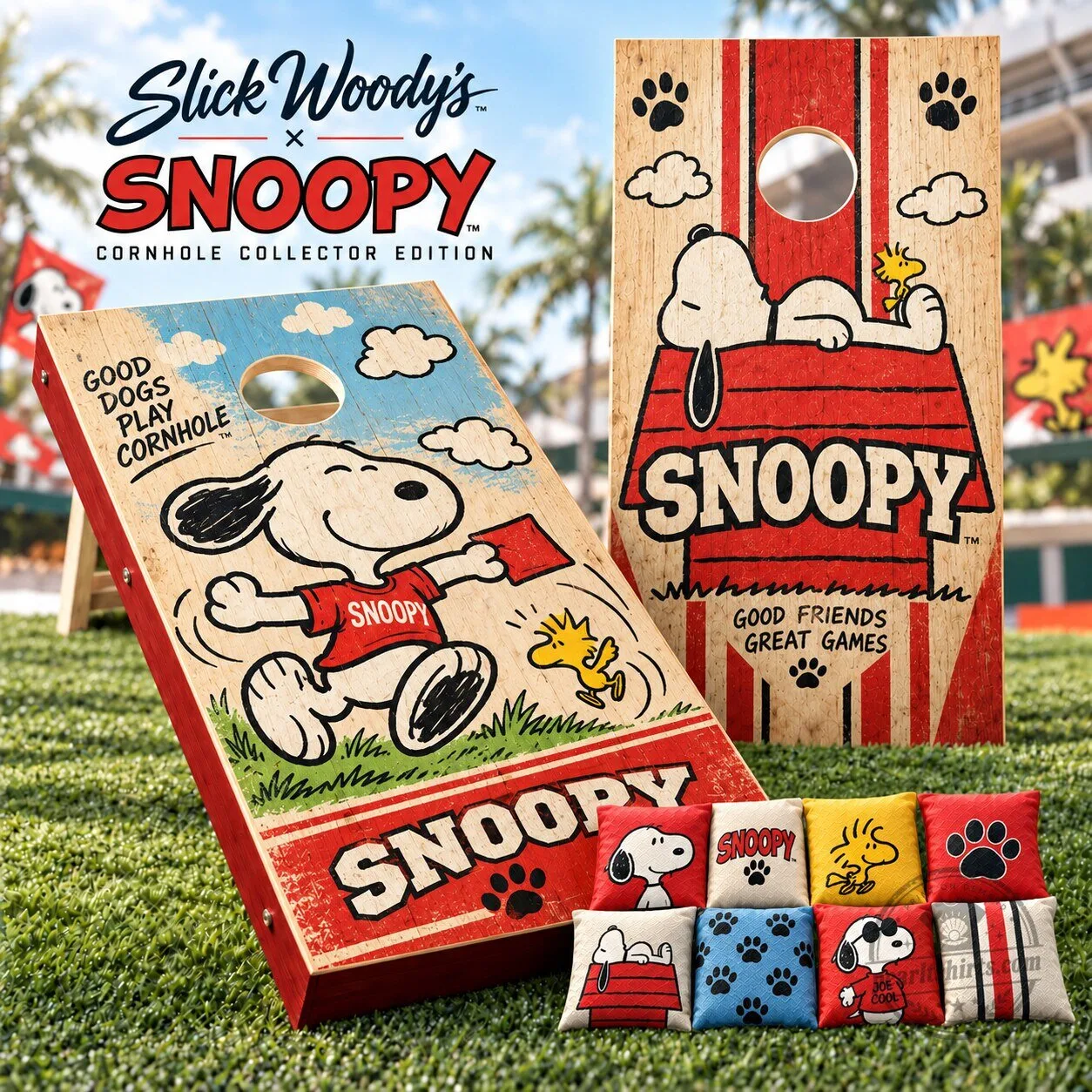 Snoopy Good Dogs Play Cornhole Collector Edition Game Set