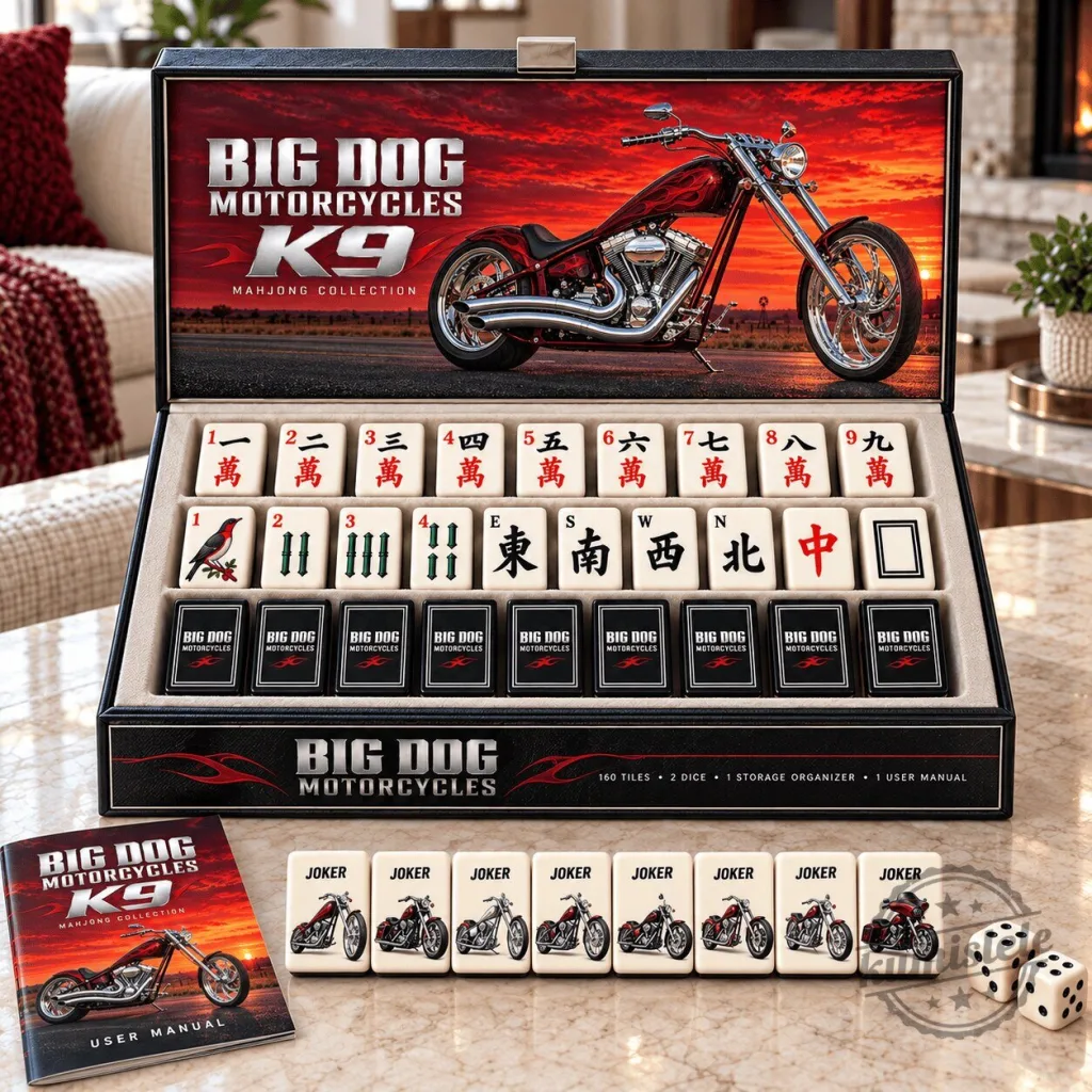Big Dog Motorcycles K9 Chopper Mahjong Game Set with Storage Case Big Dog Motorcycles K9 Chopper Mahjong Game Set with Storage Case