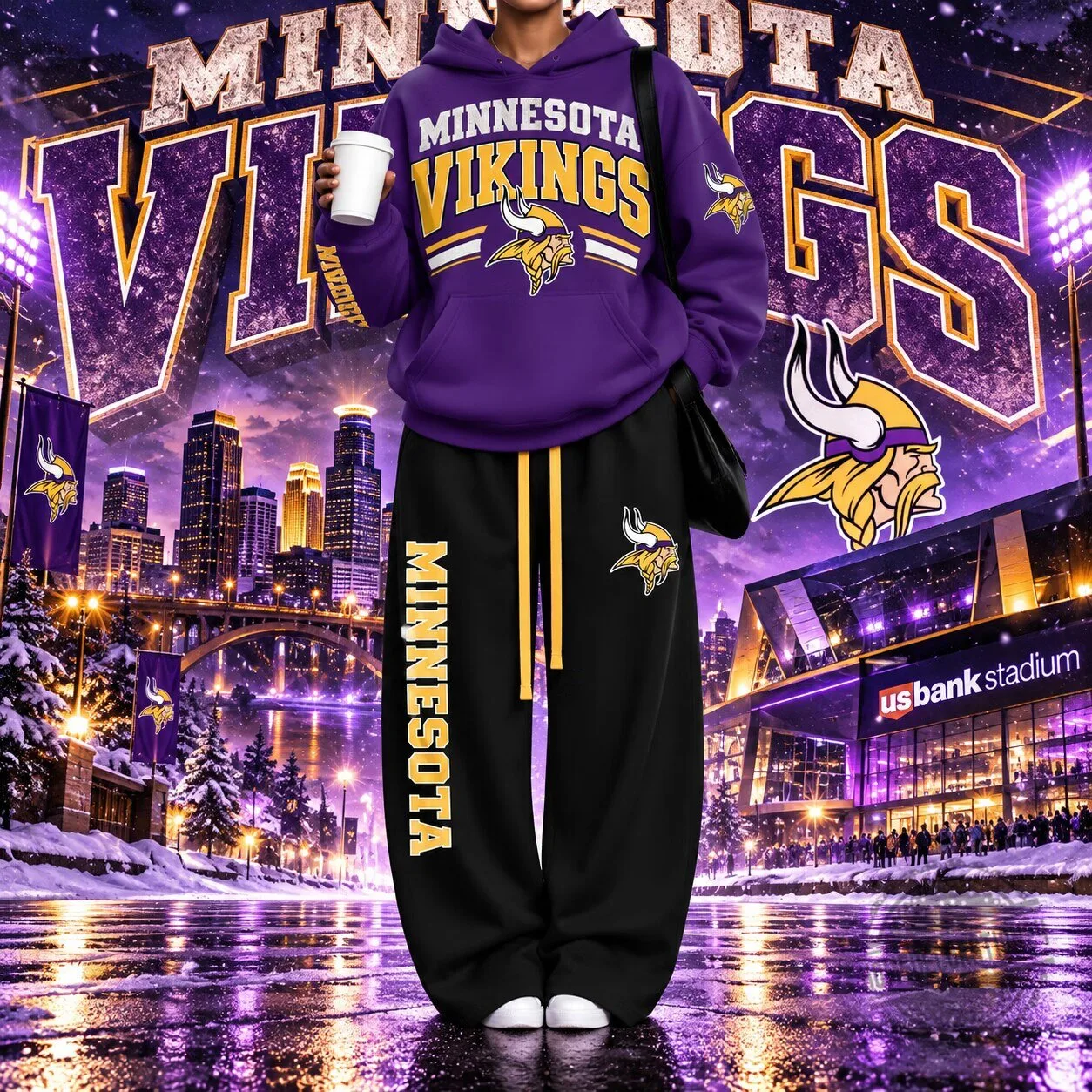 Purple Hoodie featuring the Minnesota Vikings NFL Team Logo