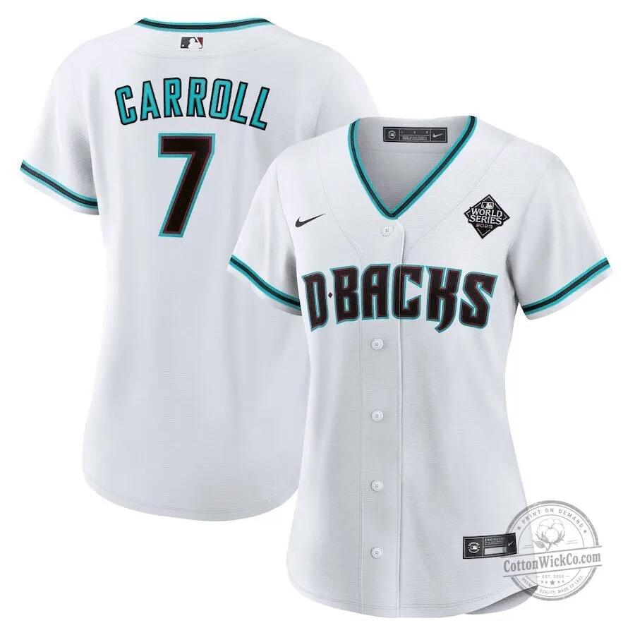 Arizona Diamondbacks 2023 World Series Corbin Carroll White Baseball Jersey 39 Arizona Diamondbacks 2023 World Series Corbin Carroll White Baseball Jersey