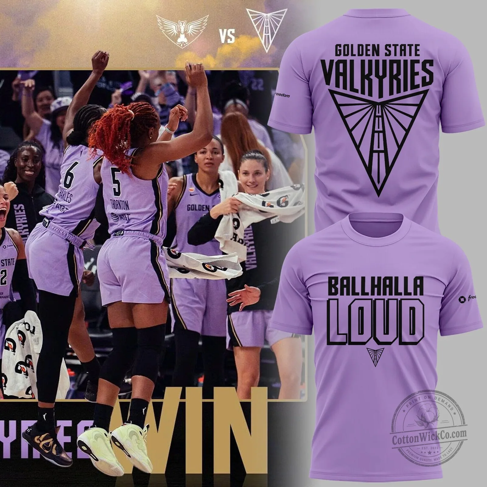 Loud Basketball Fan T-Shirt for Golden State Valkyries - Ballhalla Design