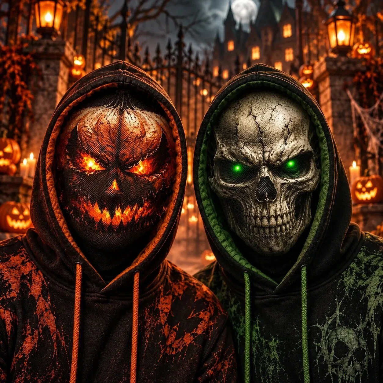 Skull Face Halloween Balaclava Mask with Green Eyes - Spooky Grim Reaper Headwear 6 Skull Face Halloween Balaclava Mask with Green Eyes - Spooky Grim Reaper Headwear