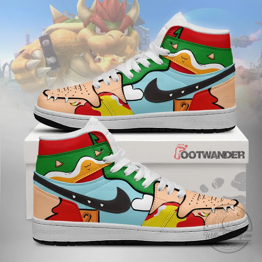 Bowser Super Mario Bros Video Game Character High-Top Sneakers