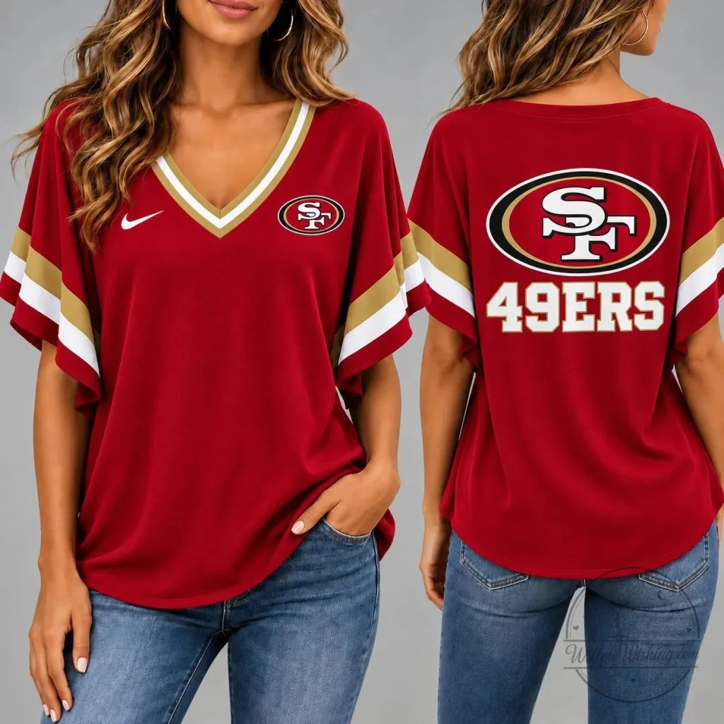 San Francisco 49ers Women's Short Sleeve Football Game Day T-Shirt San Francisco 49ers Women's Short Sleeve Football Game Day T-Shirt