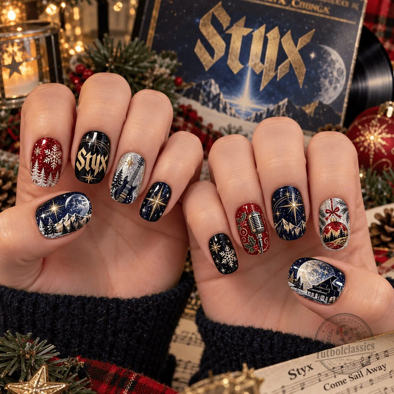 Styx Christmas Holiday Winter Wonderland Press On Nails Set