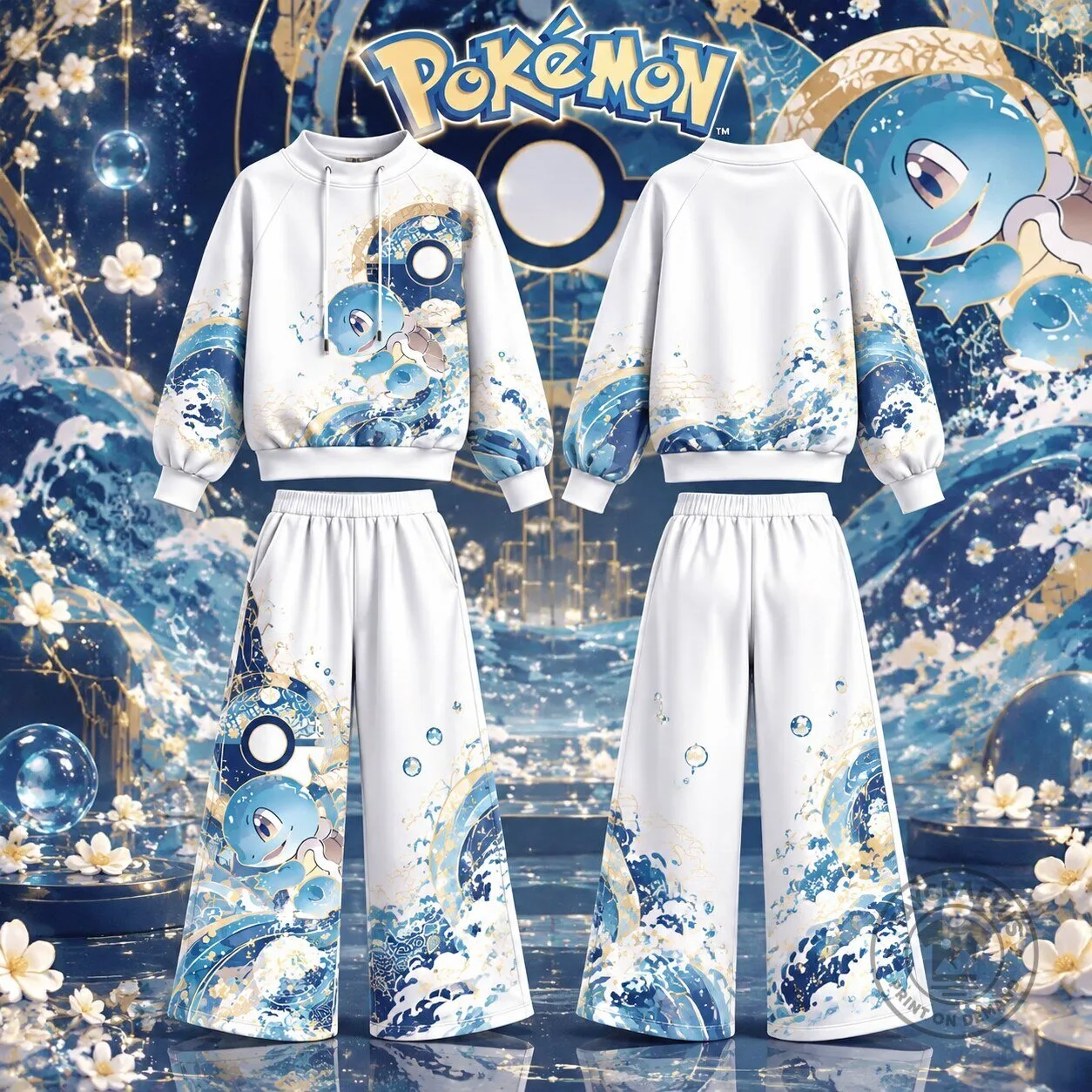 Squirtle Pokémon Anime Character Hoodie and Pants Set