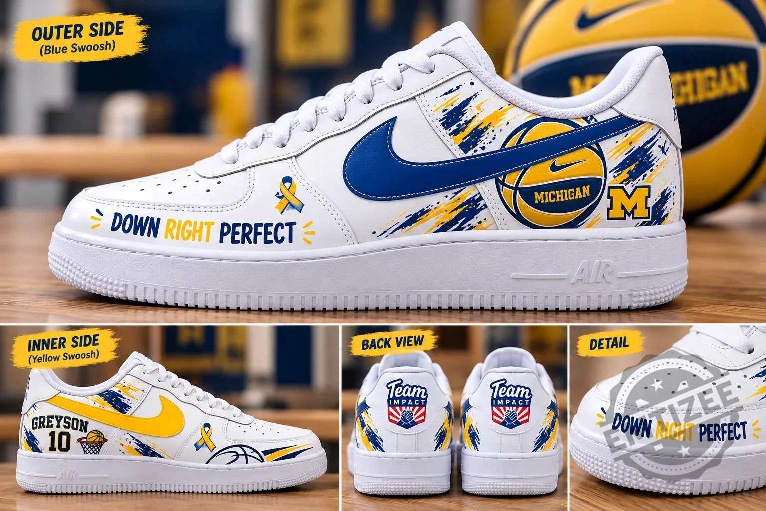 Down Syndrome Awareness Michigan Wolverines Basketball Custom Shoes