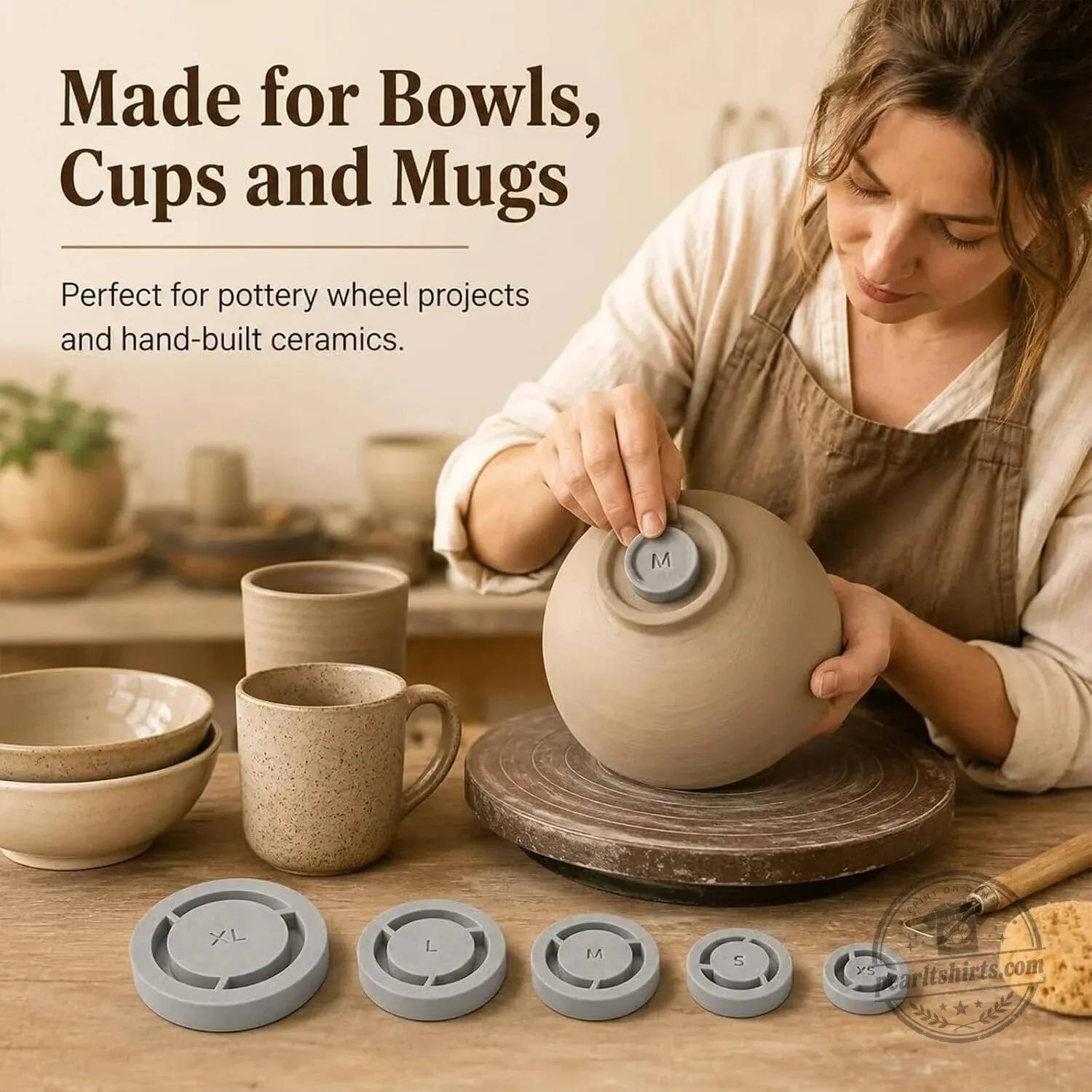 Pottery Wheel Clay Centering Tool Set for Bowls, Cups, and Mugs