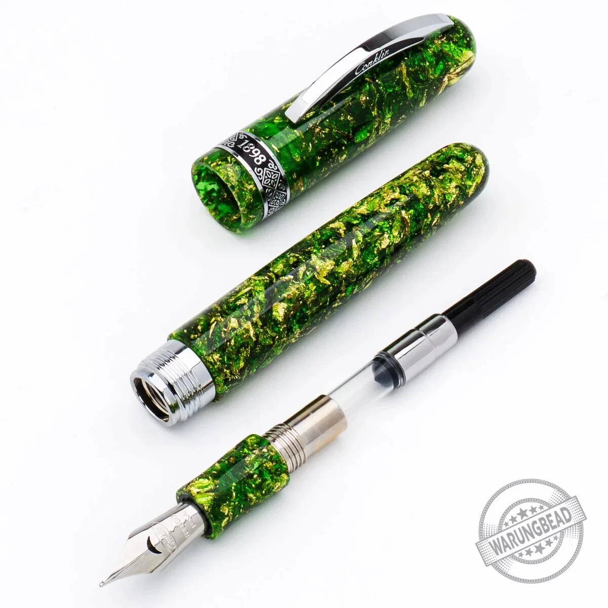 Conklin 1898 Collection Solaris Green and Gold Flake Fountain Pen 4 Conklin 1898 Collection Solaris Green and Gold Flake Fountain Pen