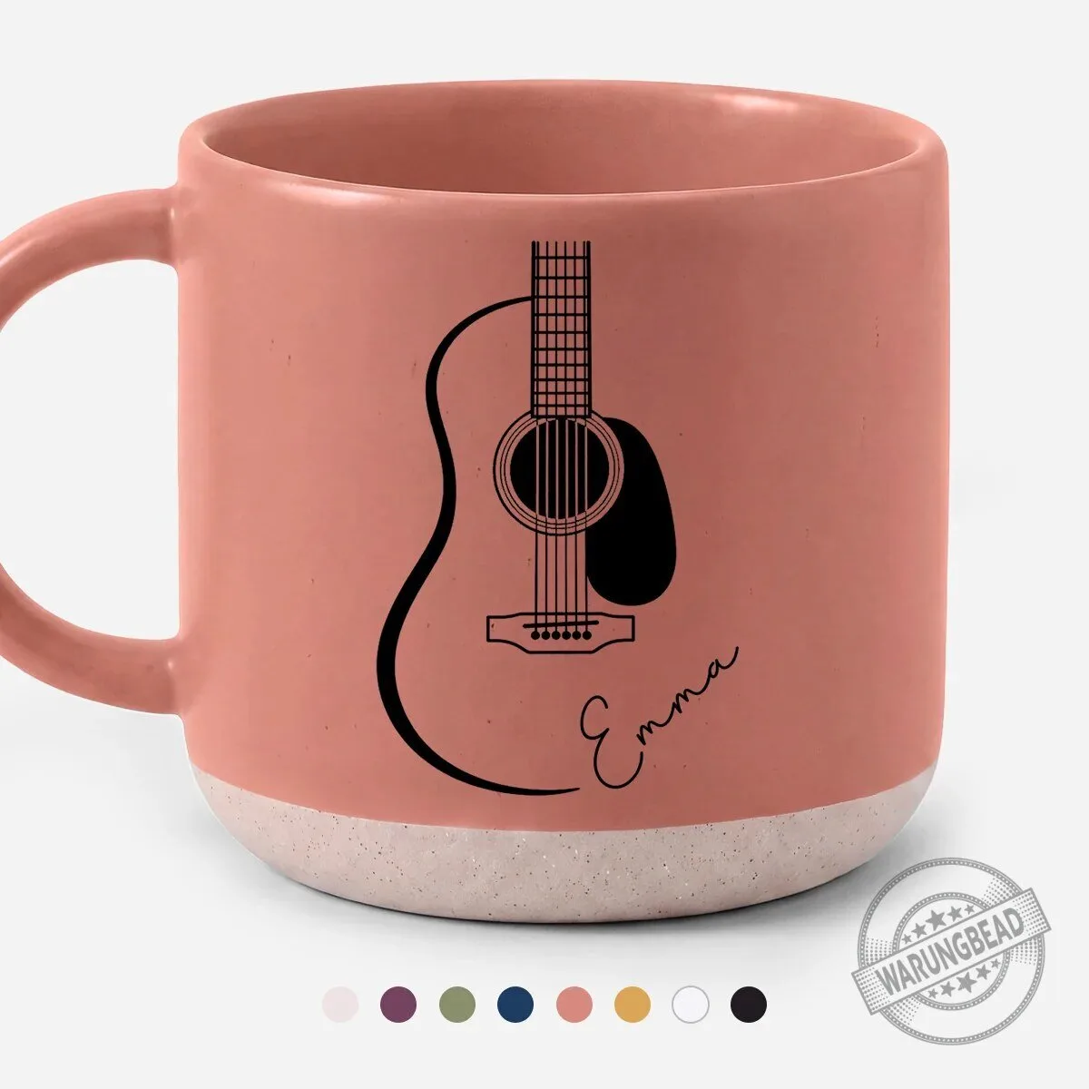 Personalized Acoustic Guitar Line Art Coffee Mug for Guitar Players 6 Personalized Acoustic Guitar Line Art Coffee Mug for Guitar Players