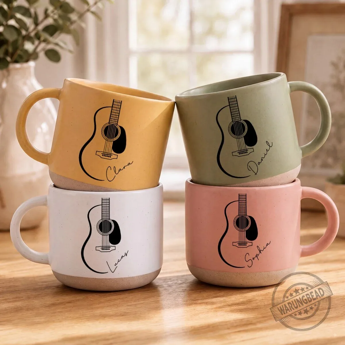 Personalized Acoustic Guitar Line Art Coffee Mug for Guitar Players 7 Personalized Acoustic Guitar Line Art Coffee Mug for Guitar Players