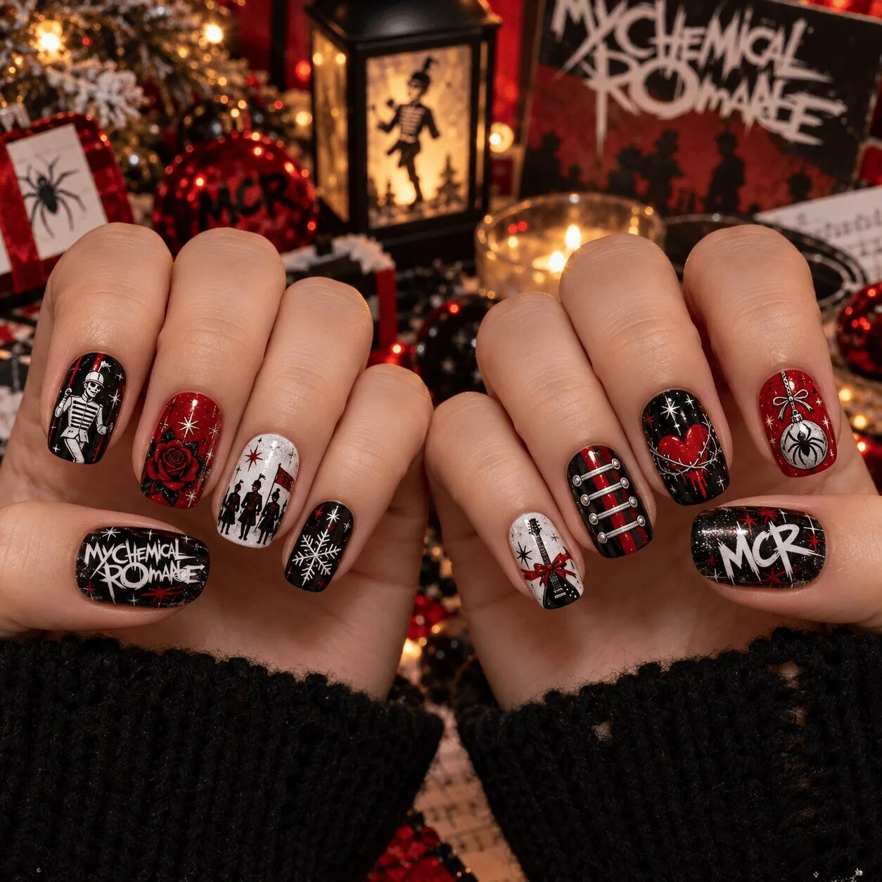 My Chemical Romance Holiday Press-On Nail Collection