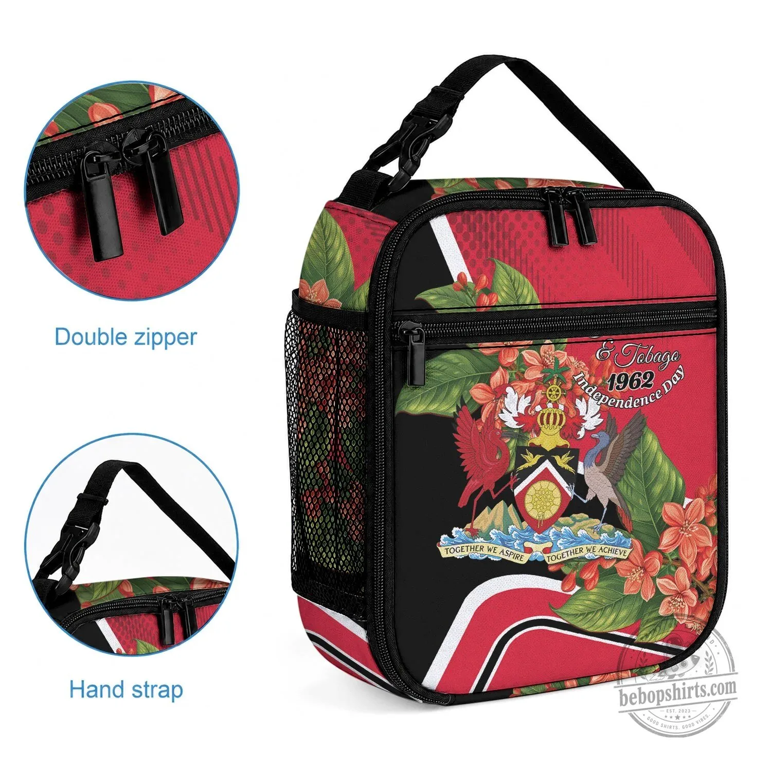 Trinidad and Tobago Independence Day 1962 Floral Lunch Bag 4 Trinidad and Tobago Independence Day 1962 Floral Lunch Bag