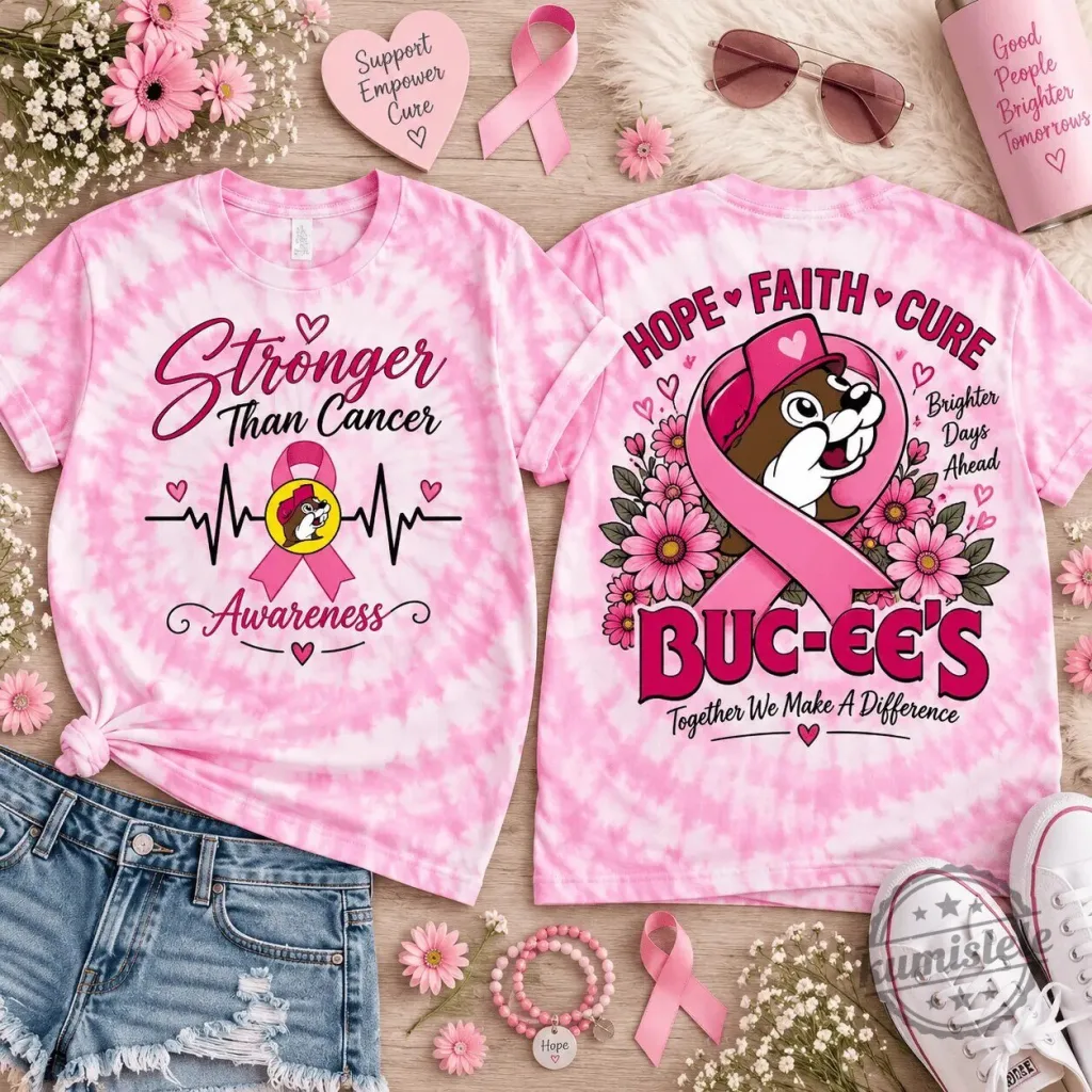 Buc-ee's Stronger Than Cancer Hope Faith Cure Pink Ribbon Awareness T-Shirt Buc-ee's Stronger Than Cancer Hope Faith Cure Pink Ribbon Awareness T-Shirt