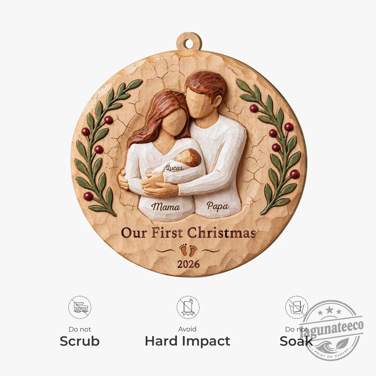 Our First Christmas Newborn Family Wood Ornament - Personalized Gifts for New Parents 10 Our First Christmas Newborn Family Wood Ornament - Personalized Gifts for New Parents