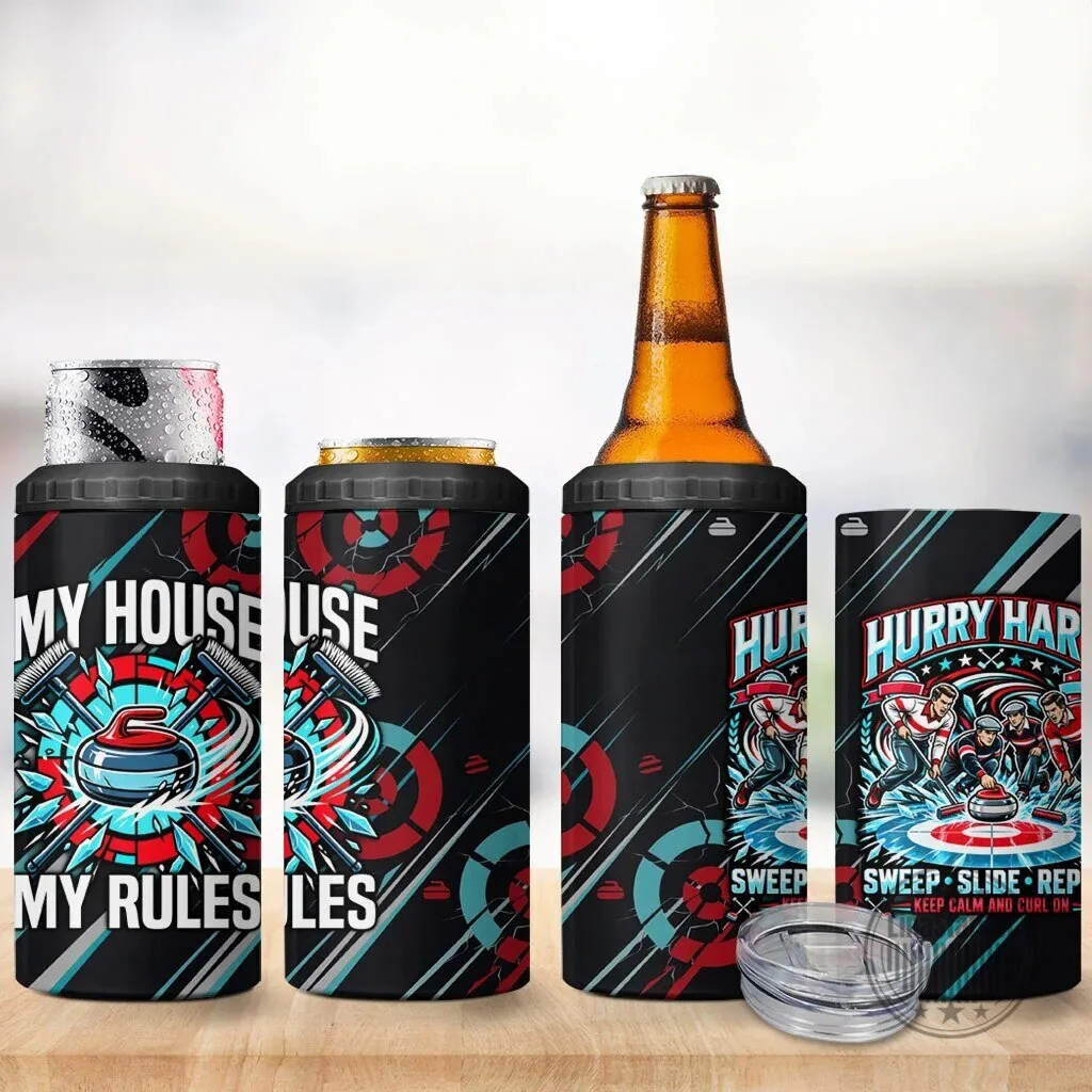 My House My Rules Hurry Hard Curling Sports Quote Can Cooler Tumbler 8 My House My Rules Hurry Hard Curling Sports Quote Can Cooler Tumbler