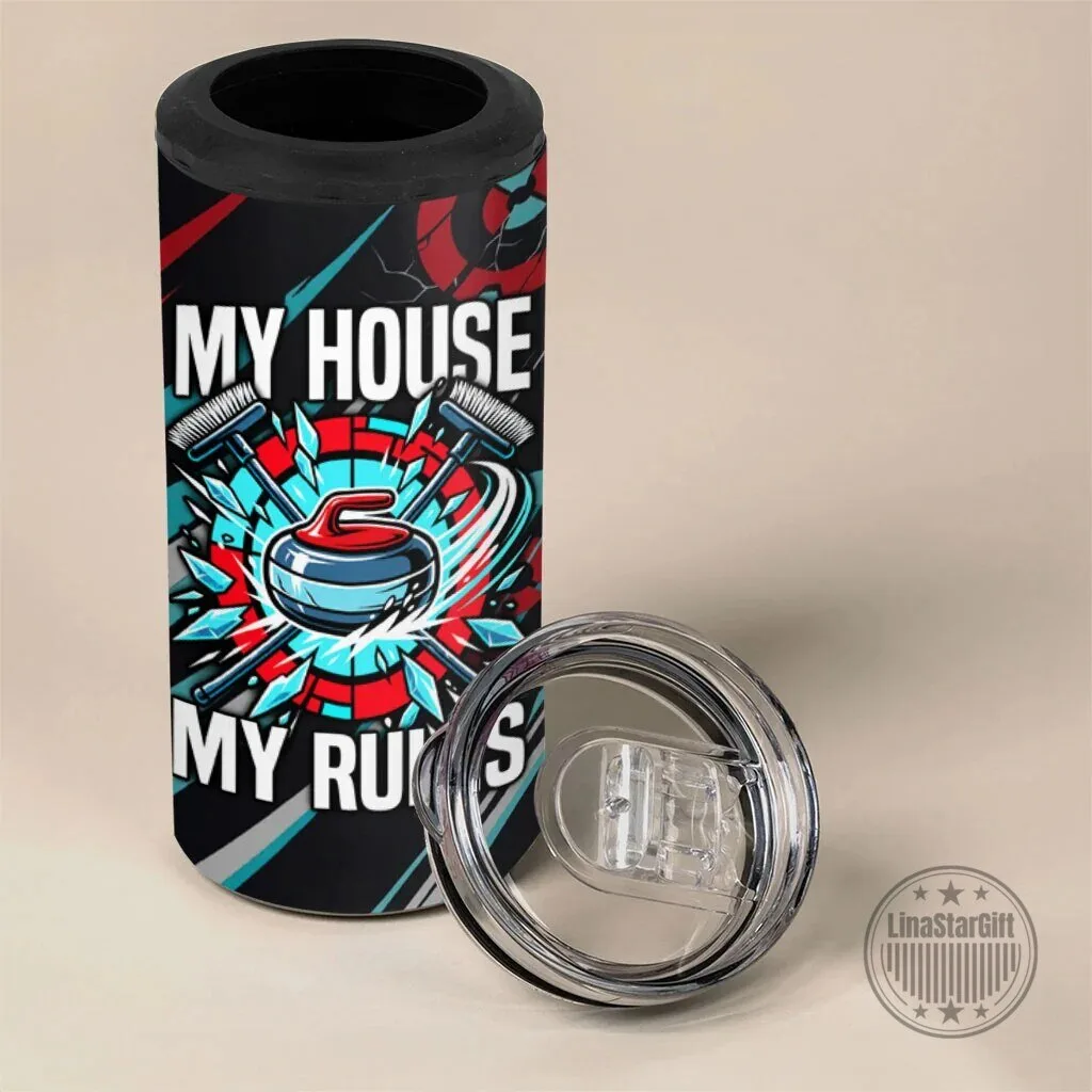 My House My Rules Hurry Hard Curling Sports Quote Can Cooler Tumbler 9 My House My Rules Hurry Hard Curling Sports Quote Can Cooler Tumbler