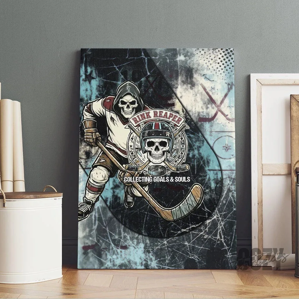 Ice Hockey Rink Reaper Grim Reaper Skeleton Player Canvas Wall Art 11 Ice Hockey Rink Reaper Grim Reaper Skeleton Player Canvas Wall Art