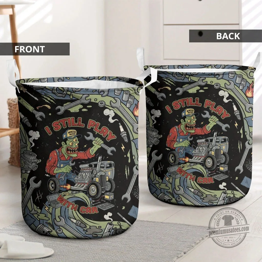 Zombie Mechanic Hot Rod Vintage Auto Tools Art Laundry Basket 6 Zombie Mechanic Hot Rod Vintage Auto Tools Art Laundry Basket