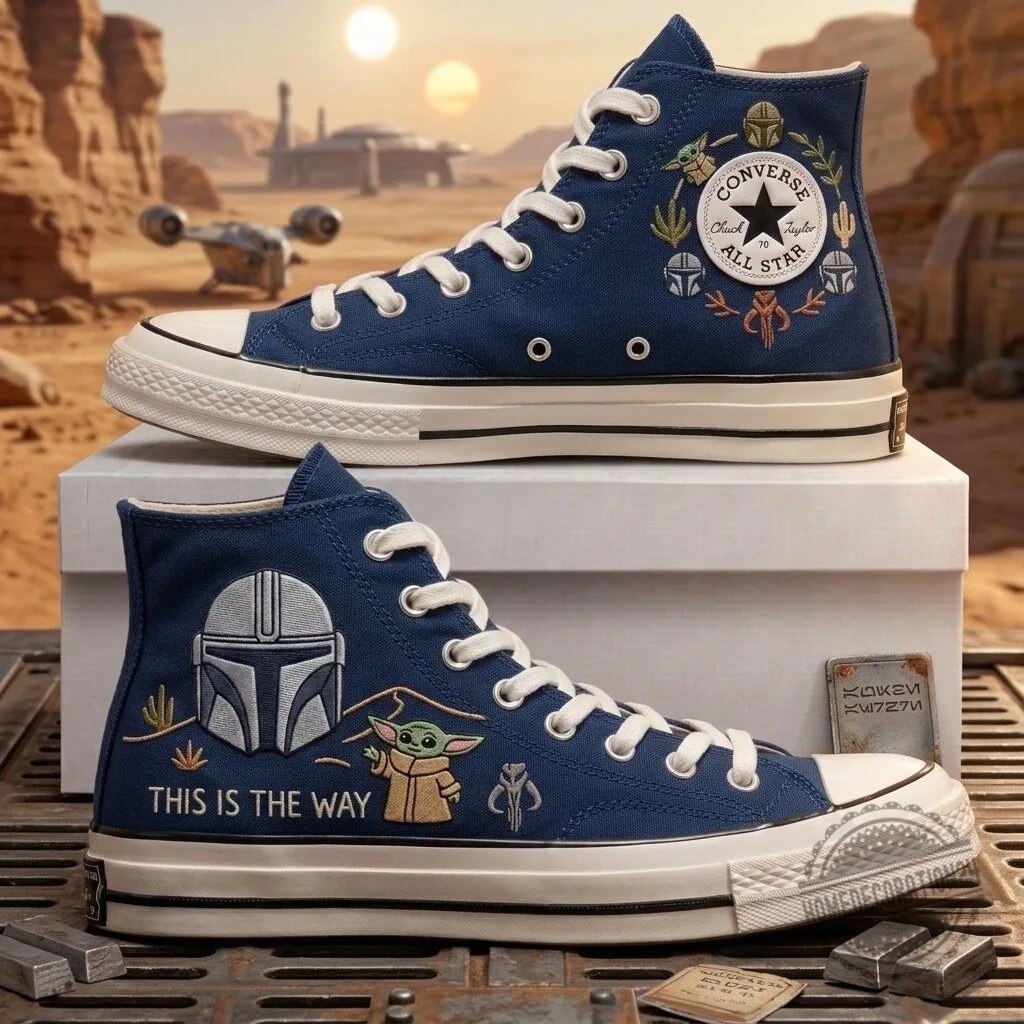 Star Wars The Mandalorian Baby Yoda This Is The Way High Top Canvas Shoes