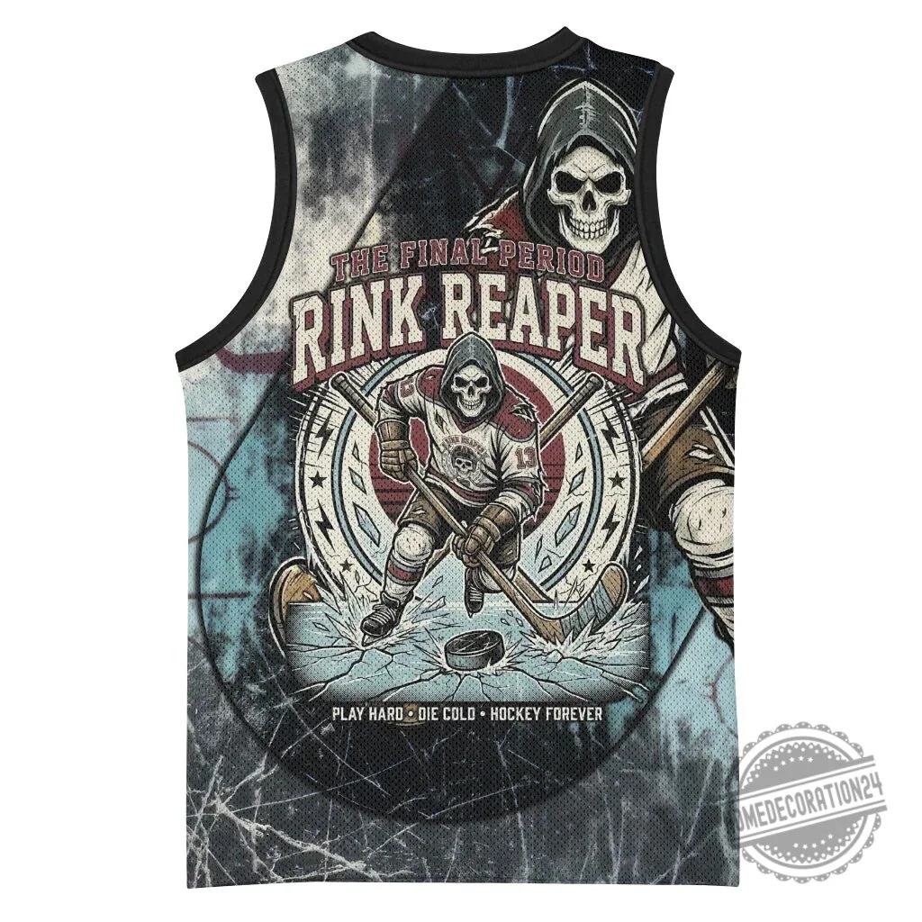 Rink Reaper Grim Reaper Skeleton Ice Hockey Player Vintage Grunge Distress Jersey 7 Rink Reaper Grim Reaper Skeleton Ice Hockey Player Vintage Grunge Distress Jersey
