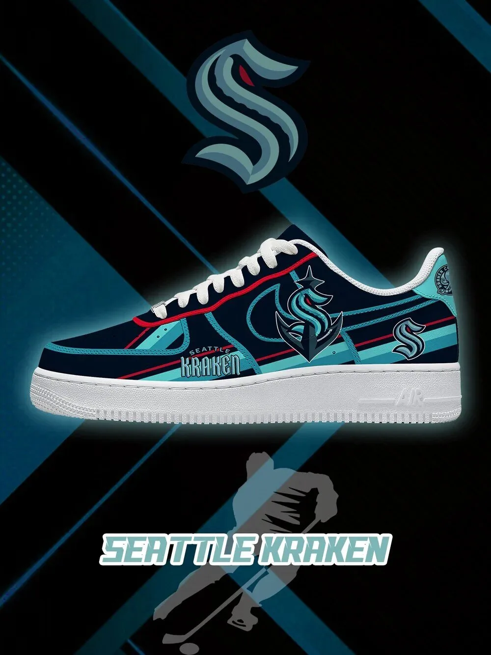 Seattle Kraken National Hockey League Team Logo Fan Shoes