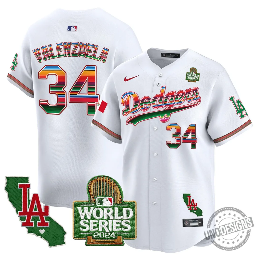 Los Angeles Dodgers 2024 World Series Fernando Valenzuela Baseball Jersey Los Angeles Dodgers 2024 World Series Fernando Valenzuela Baseball Jersey