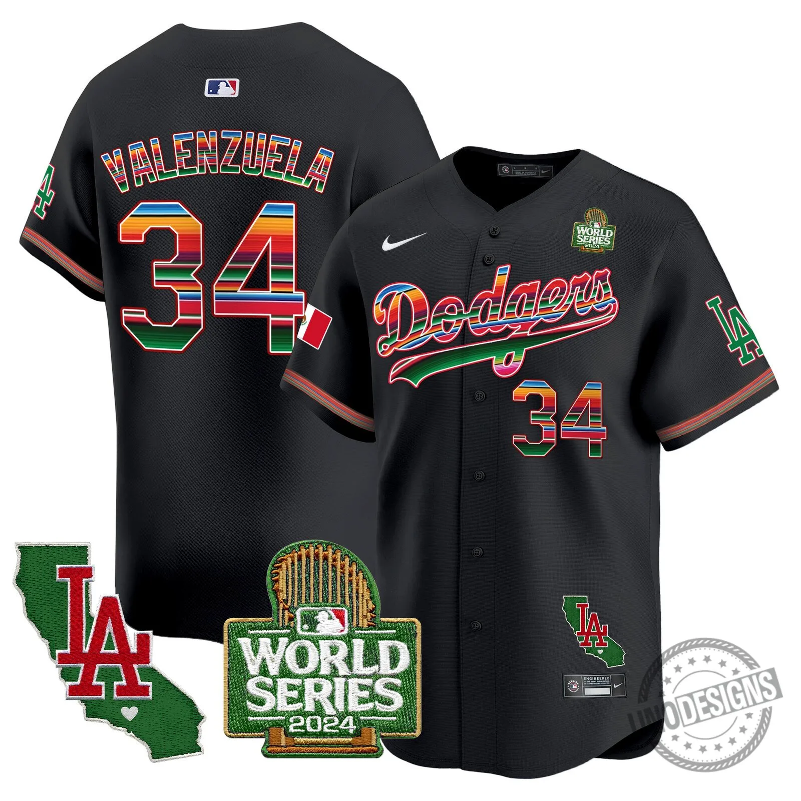 Los Angeles Dodgers 2024 World Series Fernando Valenzuela Baseball Jersey 72 Los Angeles Dodgers 2024 World Series Fernando Valenzuela Baseball Jersey