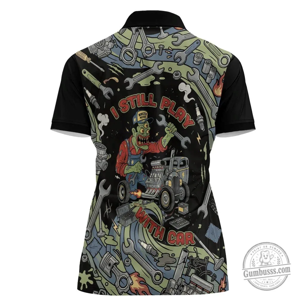 Monster Motors Hot Rod Zombie Mechanic Vintage Auto Tools All-Over Print Polo Shirt 6 Monster Motors Hot Rod Zombie Mechanic Vintage Auto Tools All-Over Print Polo Shirt