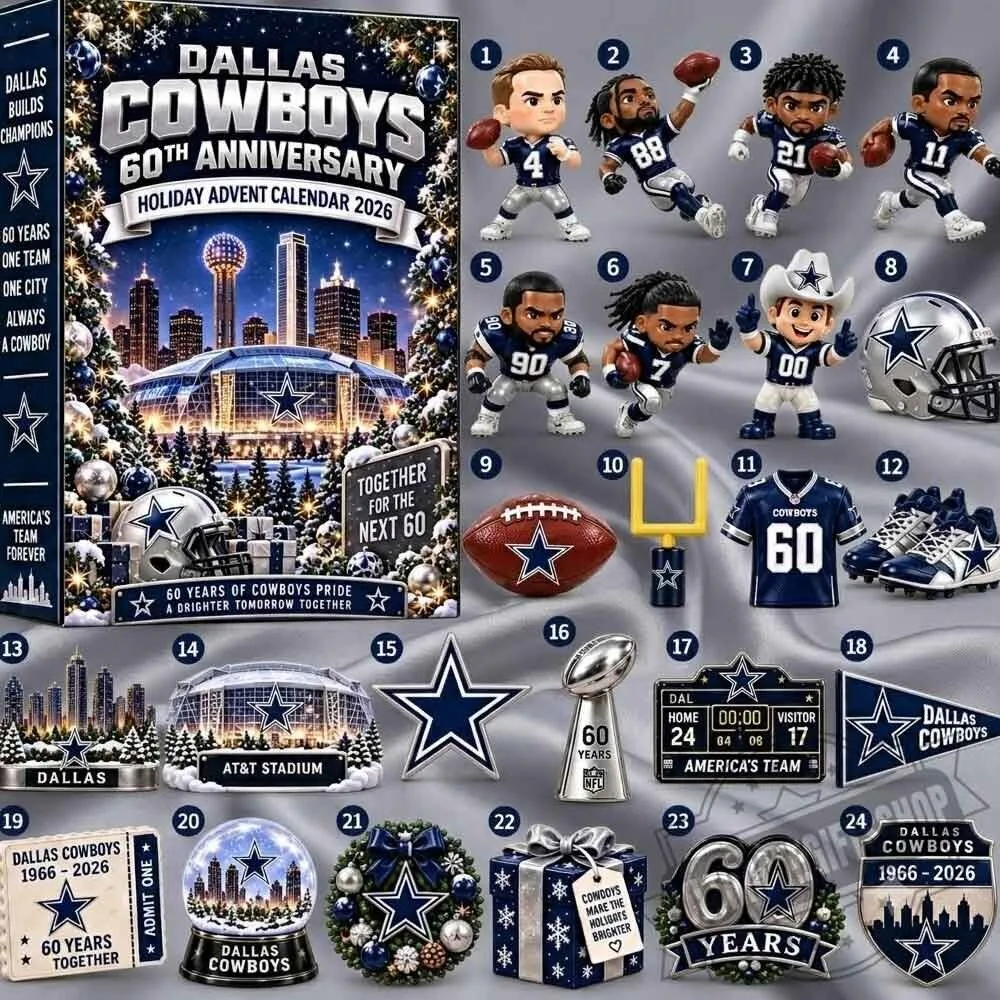 Dallas Cowboys 60th Anniversary Holiday Advent Calendar 2026 3 Dallas Cowboys 60th Anniversary Holiday Advent Calendar 2026
