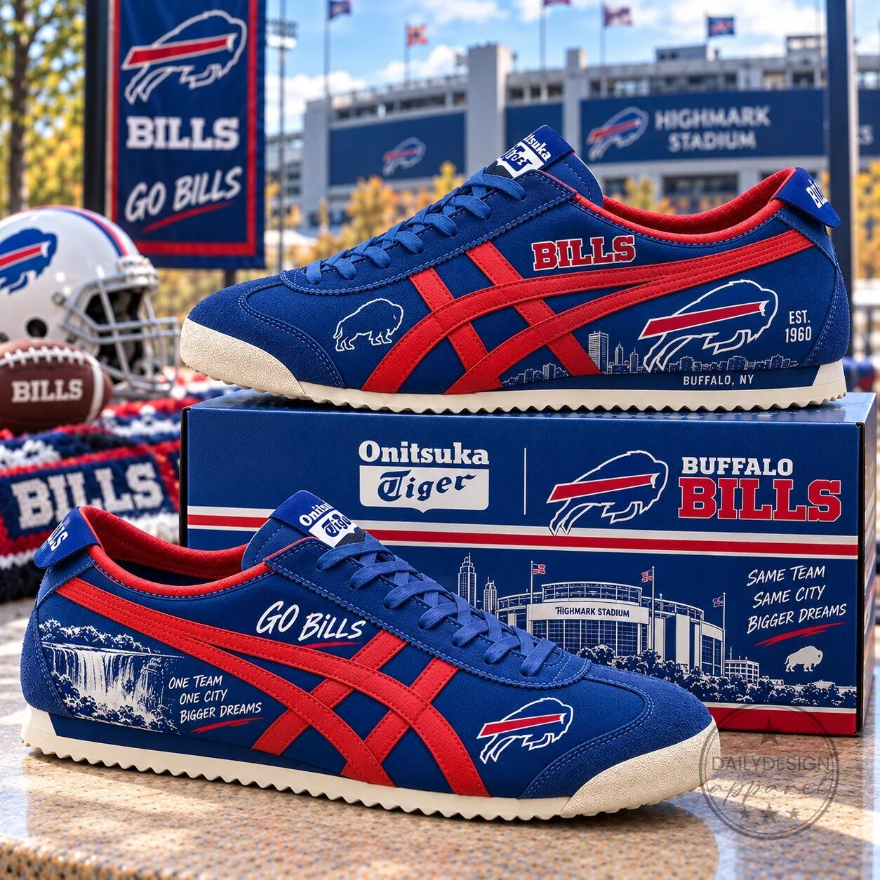 Buffalo Bills Onitsuka Tiger Mexico 66 Sneakers Shoes